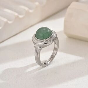 Green Aventurine Round Cabochon Ring